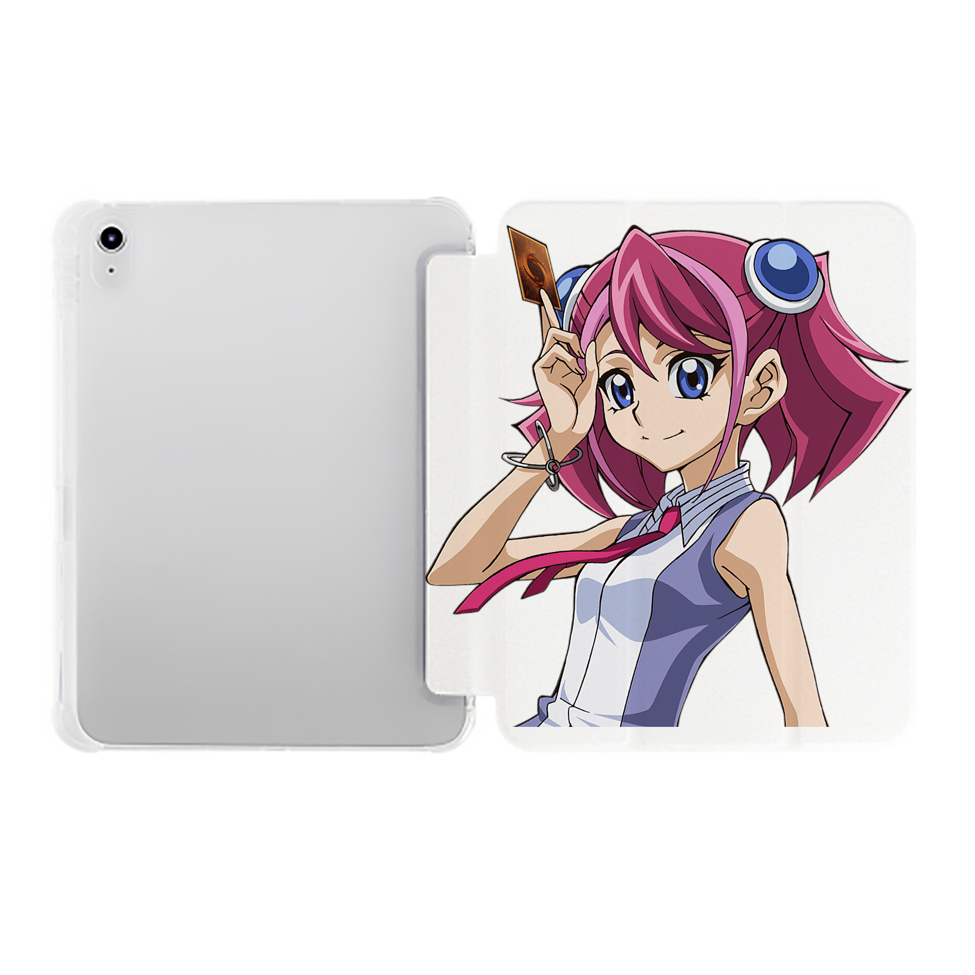 （画像用） 遊☆戯☆王 Yu-Gi-Oh! IPad ケース ペン収納付き 三つ折りスタンド PUレザー×シリコン 対応機種9.5/10.5/10.9インチ